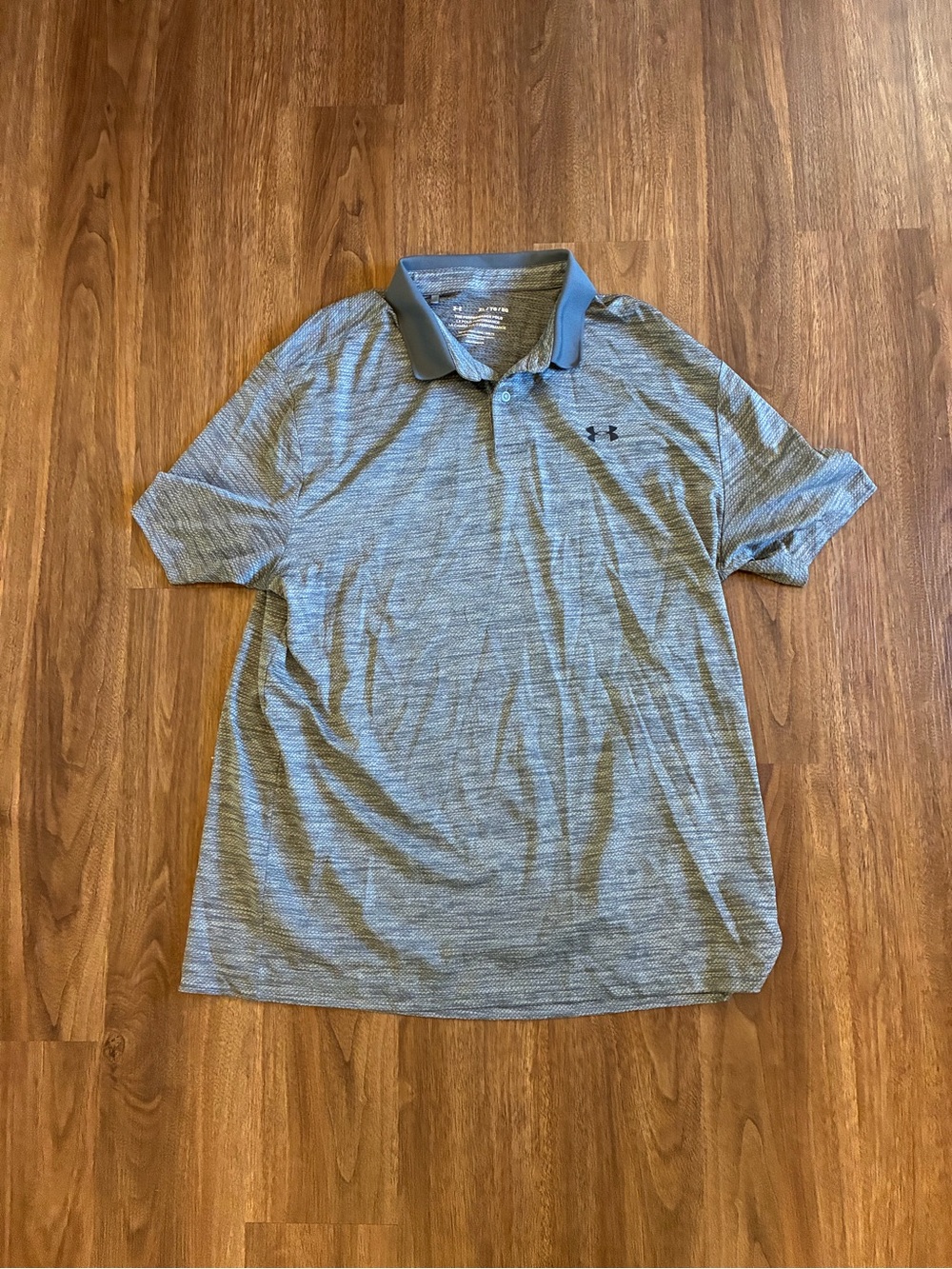 Under Armour Golf Polo Shirt Heat Gear Polyester Performance Size XL gray